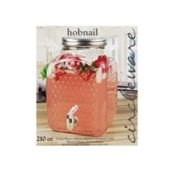 210 Oz Square Bottom Hobnail Dispenser With Plastic Chrome Finish Spigot