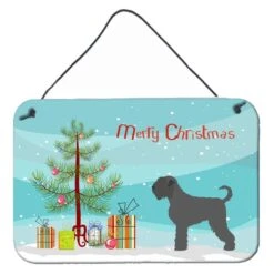 Black Russian Terrier Christmas Wall Or Door Hanging Prints
