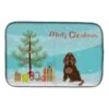 Brown Russian Tsvetnaya Bolonka Lap Dog Christmas Tree Dish Drying Mat