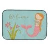 Mermaid With Cat Welcome Dish Drying Mat