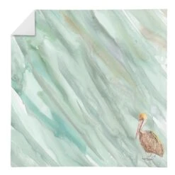 Brown Pelican On Sage Green Napkin