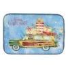 Merry Christmas Norwich Terrier Dish Drying Mat