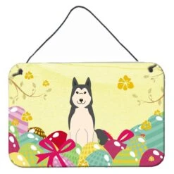Easter Eggs West Siberian Laika Spitz Wall Or Door Hanging Prints