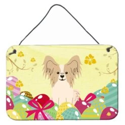 Easter Eggs Papillon Sable White Wall Or Door Hanging Prints