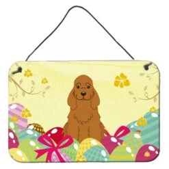 Easter Eggs Cocker Spaniel Red Wall Or Door Hanging Prints