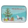 Chinese Crested Merry Christmas Tree Dish Drying Mat
