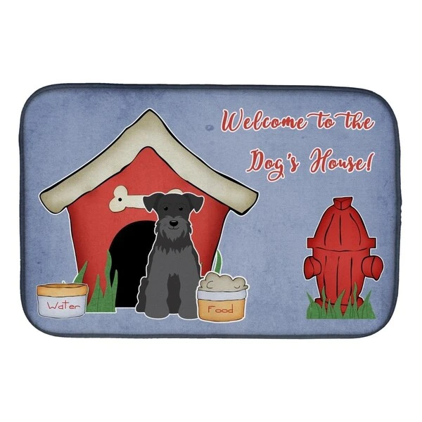 Dog House Collection Miniature Schanuzer Black Dish Drying Mat 1 Dog House Collection Miniature Schanuzer Black Dish Drying Mat