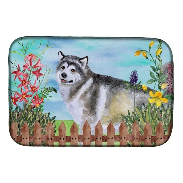 Alaskan Malamute Spring Dish Drying Mat 1 Alaskan Malamute Spring Dish Drying Mat