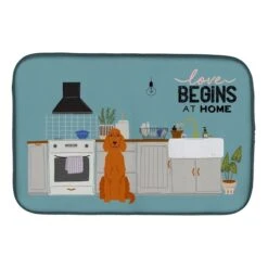 14 X 21 In. Irish Setter Kitchen Scene Dish Drying Mat