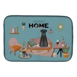14 X 21 In. Black Standard Schnauzer Sweet Home Dish Drying Mat