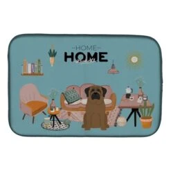 14 X 21 In. Bullmastiff Sweet Home Dish Drying Mat