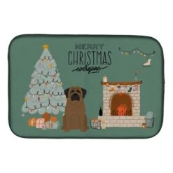 14 X 21 In. Bullmastiff Christmas Everyone Dish Drying Mat