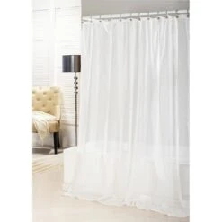 Bathroom & More LORE 15409=12 LORETTA SHOWER CURTAIN /WHITE