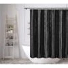 Kensie ZANE 14350D=12 Fabric Shower Curtain Liner - Metallic Diamond - 72"W X 72"L - Black