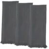 Dunroven House ORK313-CHAR Slub Texture With Frayed Edge Towel; Charcoal - Set Of 3