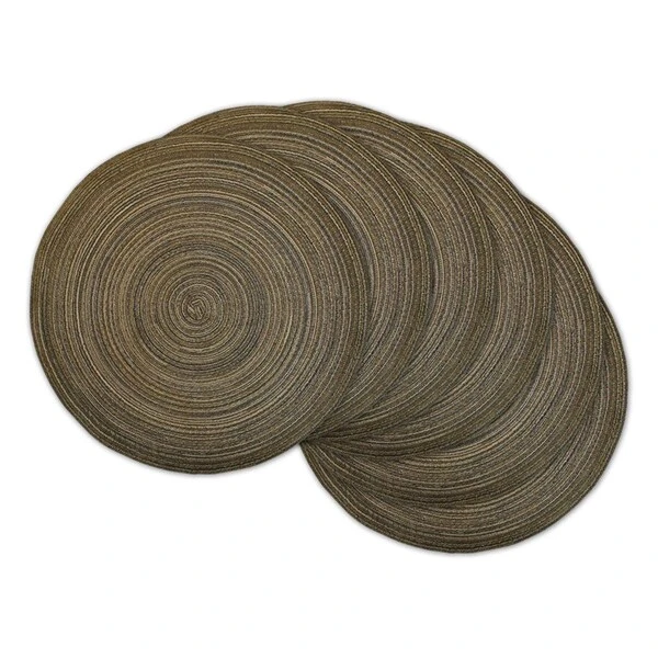 Variegated Brown Round Polypropylene Woven Placemat, 6PK 1 Variegated Brown Round Polypropylene Woven Placemat, 6PK