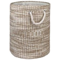 Round Paper Bin Tweed StoneLarge