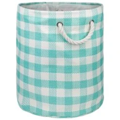 Round Paper Bin Checkers AquaMedium