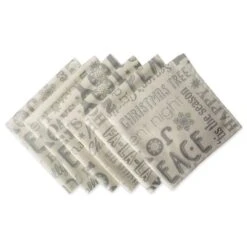 Silver Christmas Collage Napkin Set