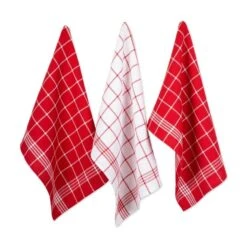 Red Waffle Weave Dishtowel & Dishcloth