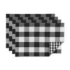 Black & White Reversible Gingham & Buffalo Check Placemat