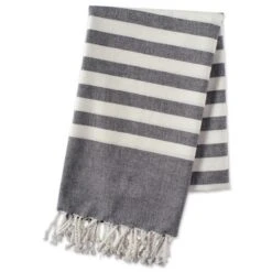 1 In. Black Stripe Fouta Towel