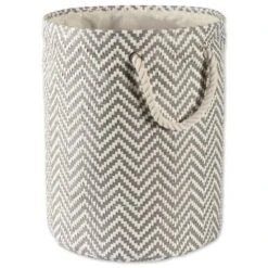 13.75 X 13.75 X 17 In. Chevron Paper Round Storage BinGrey Medium