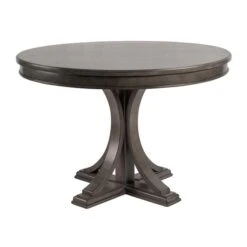 Madison Park Helena Round Dining Table, Reclaimed Grey