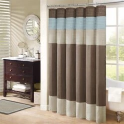 Polyester Shower Curtain - Blue, 72 X 72 In.