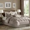 Madison Park MP10-251 Madison Park Laurel Comforter Set; Taupe - Queen