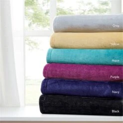 100 Percent Polyester Solid Microlight Plush Brushed Throw, Grey - 60 X 70 In.