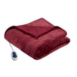 60 X 70 In. Heated Microlight To Berber Throw - Red