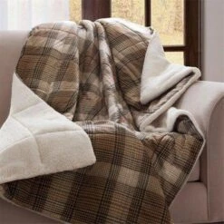 Woolrich WR50-1012 50 X 70 In. Lumberjack Softspun Down Alternative Filled Throw - Brown