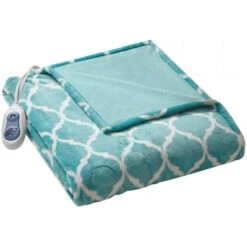 60 X 70 In. Heated Ogee Throw - Aqua