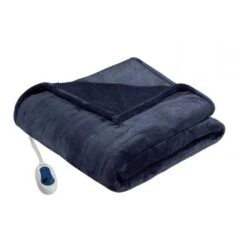 60 X 70 In. Heated Microlight To Berber Throw - Indigo
