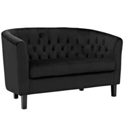 29.5 H X 49 W X 28.5 L In. Prospect Velvet Loveseat, Black