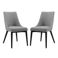 34 H X 38 W X 23.5 L In. Viscount Dining Side Chair Fabric, Light Gray