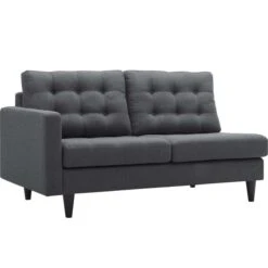 34 H X 34 W X 64.5 L In. Empress Left-Facing Upholstered Fabric Loveseat, Gray