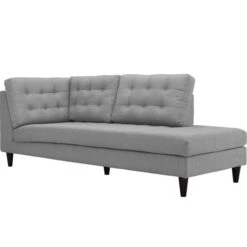 35.5 H X 84 W X 36.5 L In. Empress Upholstered Fabric Bumper, Light Gray