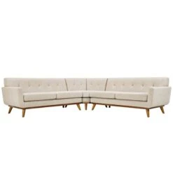 Engage L-Shaped Sectional Sofa, Beige