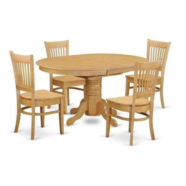 Dining Room 4 Table With Leaf And 4 Dinette Chairs, Oak 1 Dining Room 4 Table With Leaf And 4 Dinette Chairs, Oak