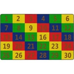 Flagship Carpets FE381-44A 7 Ft. 6 X 12 Number Seating School Classroom Rug - Rectangle