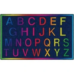 Flagship Carpets CE488-28W 5 X 8 Cheery Alphabet Rug - Rectangle