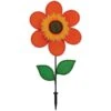 12 In. Orange Sunflower Spinners With Leaves