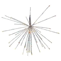 20 In. LED Lighted Firework Silver Branch Hanging Decor - Multi-Color