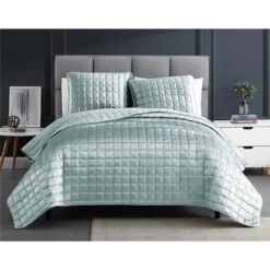 Riverbrook Home 81905 Lyndon Queen Size Bed Comforter Set; Seafoam - 3 Piece