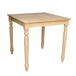 30 In. Solid Wood Top Table - Turned Legs