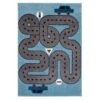 LR Home WHIMS81266SLB5070 Whimsical Racing Roadways Indoor Area Rug; Soft Blue & Light Blue - 5 X 7 Ft.