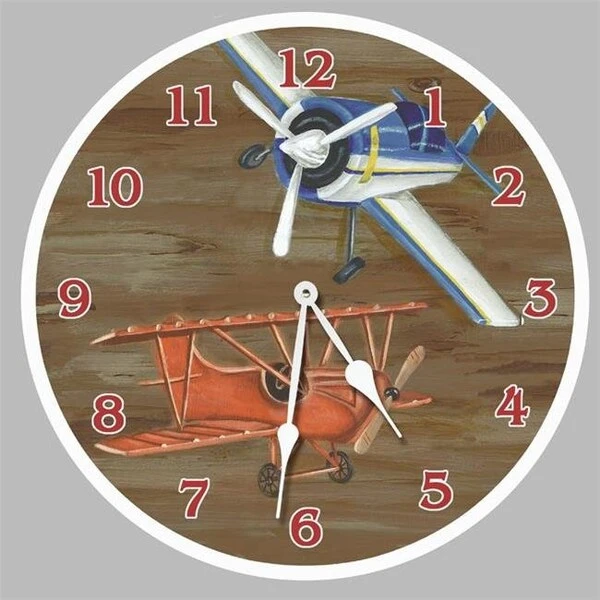 15 In. Airplanes Round Clock 1 15 In. Airplanes Round Clock