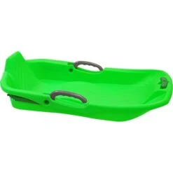 Belli BE80344 Green Snow Sled 2 Seats With Brake & Handle Cord For Kids & Adults - 8 X 17.9 X 35.7 In.